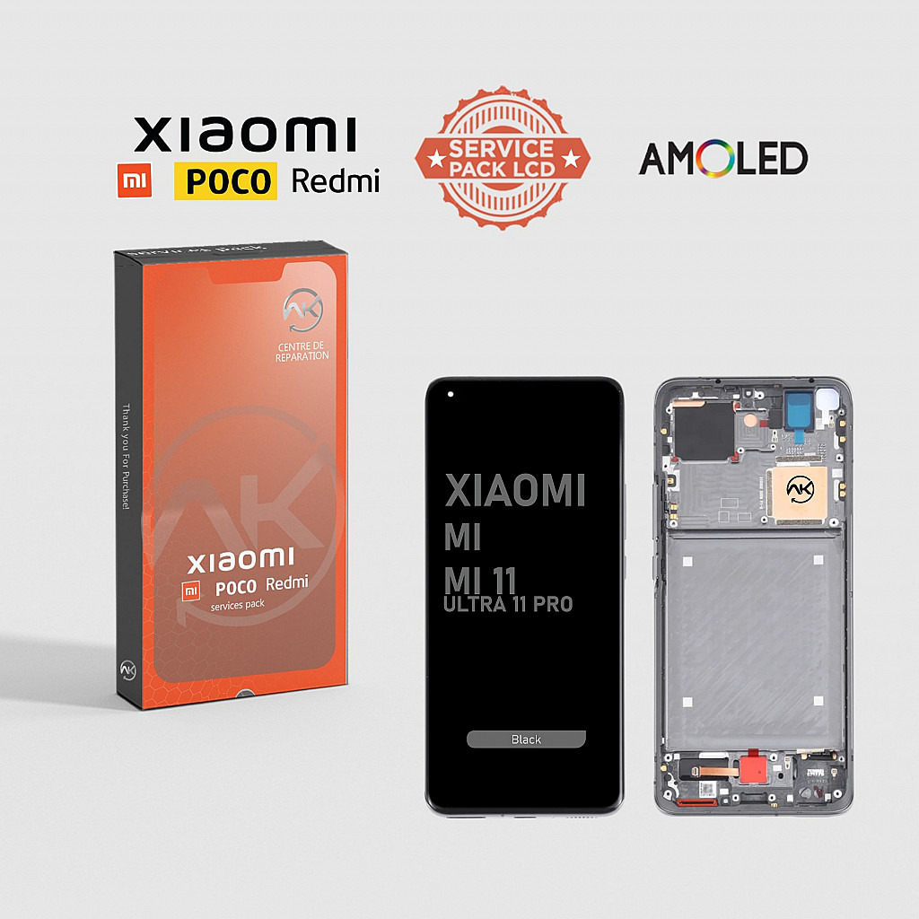 Mi 11 Ultra / 11Pro Écran AMOLED Avec cadre Noir Xiaomi