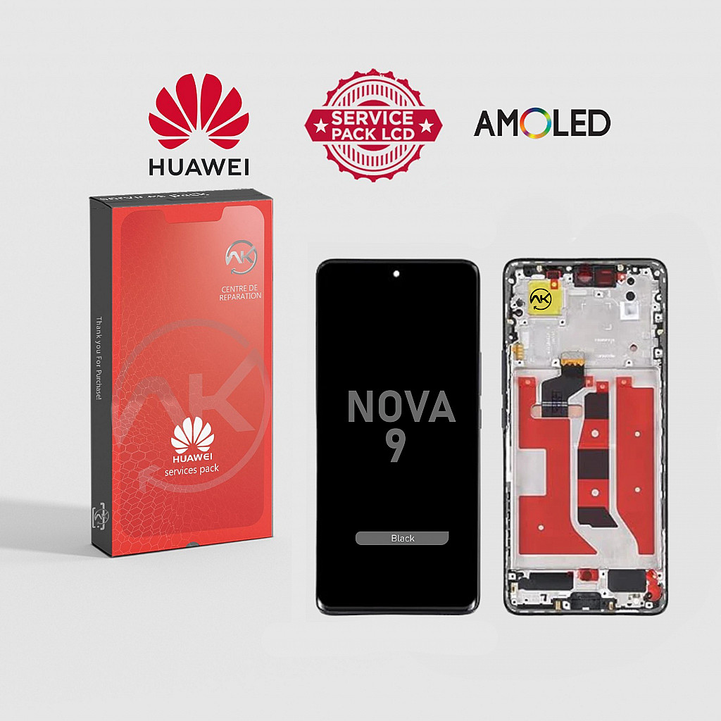 Nova 9 Écran AMOLED Avec cadre Noir