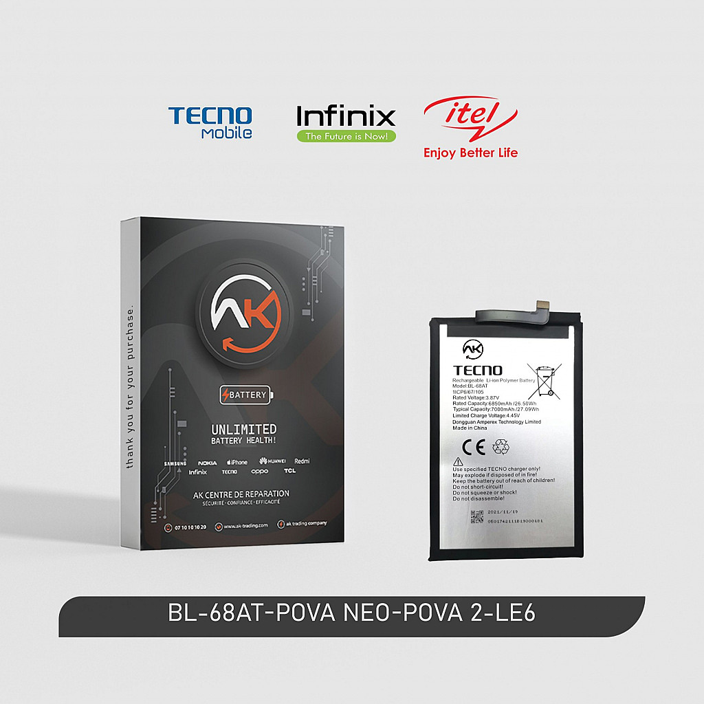 BL-68AT / Pova NEO / Pova 2 / LE6 Batterie